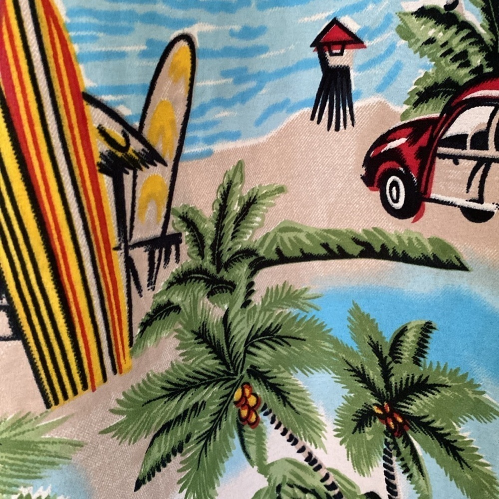 INgear Hawaiian Tropical Surf Shirt Short Sleeve Colorful Palm Size XL